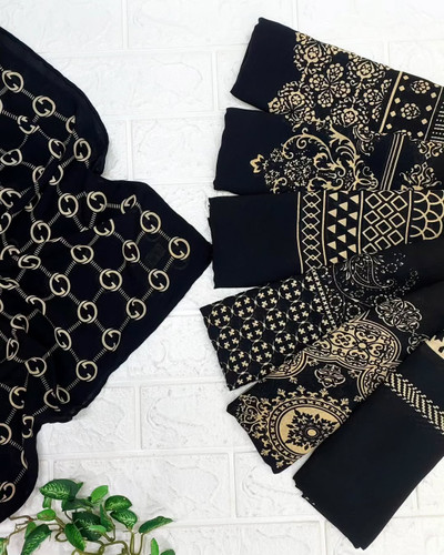 روسری حریر مشکی