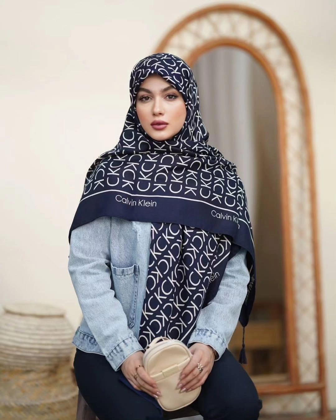 روسری زنانه نخ پنبه ck